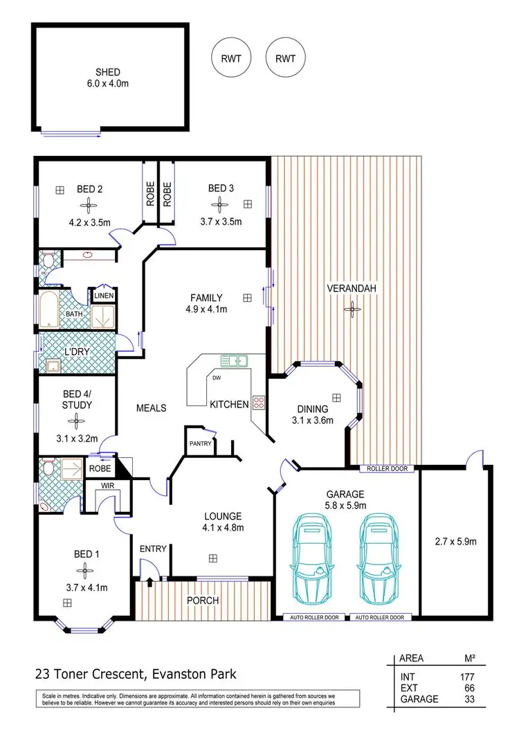 Floorplan of Homely house listing, 23 Toner Crescent, Evanston Park SA 5116
