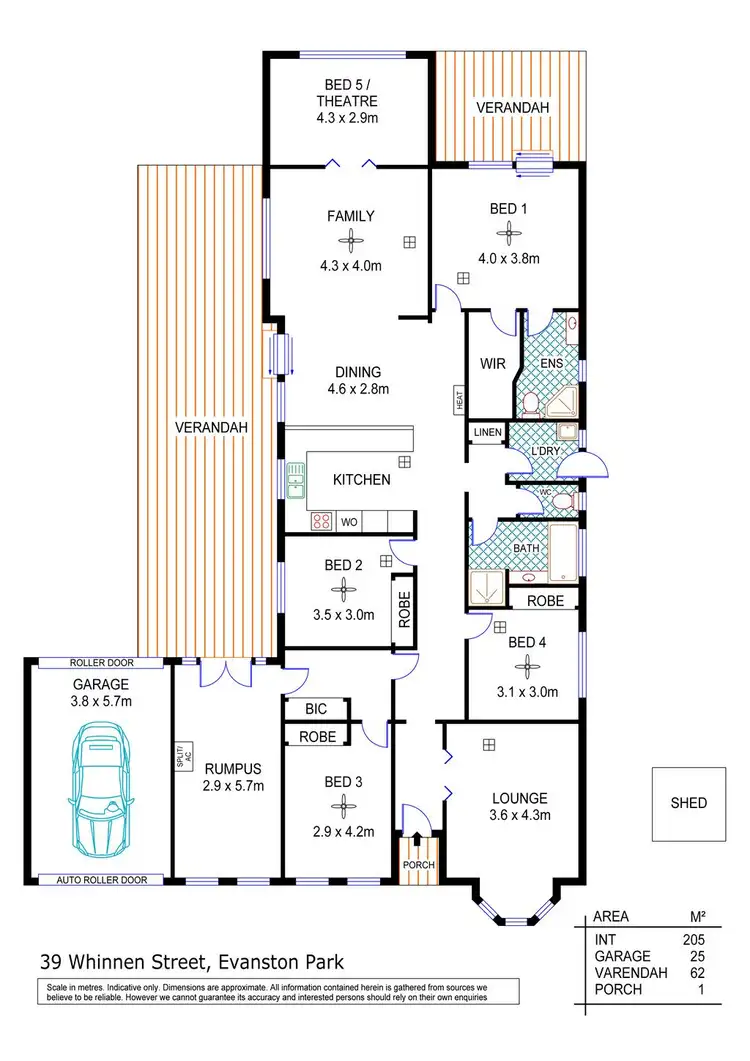 Floorplan of Homely house listing, 39 Whinnen Street, Evanston Park SA 5116