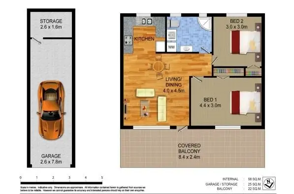 Floorplan of Homely unit listing, 2/46 Garrick Street, Coolangatta QLD 4225
