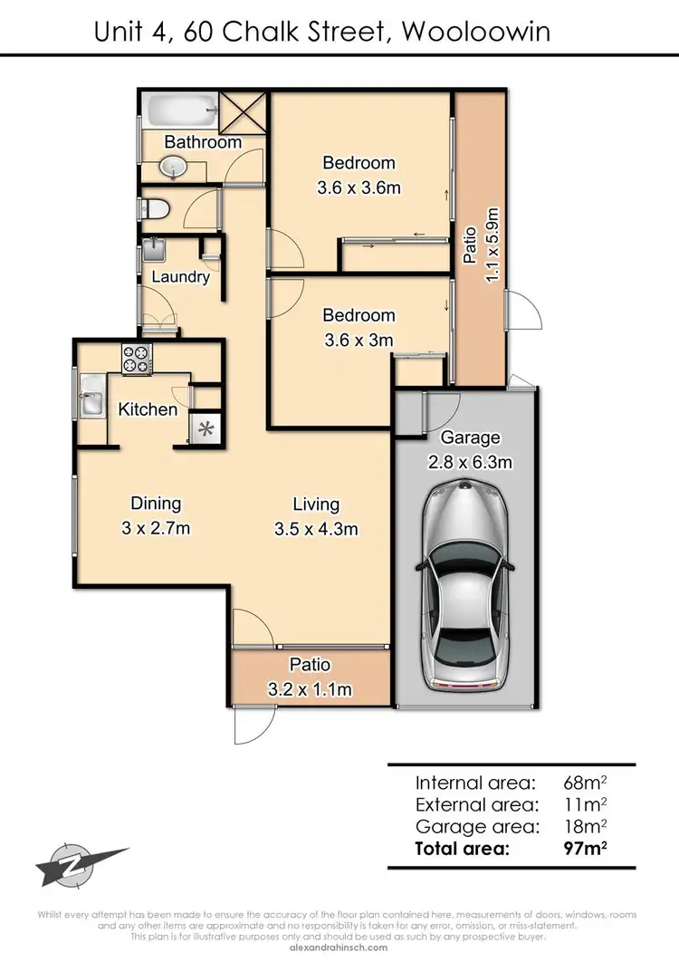 Floorplan of Homely unit listing, 4/60 Chalk Street, Wooloowin QLD 4030