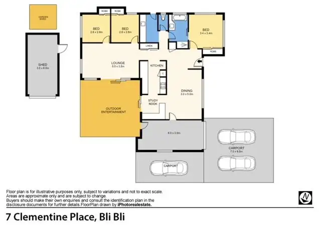Floorplan of Homely house listing, 7 Clementine Place, Bli Bli QLD 4560