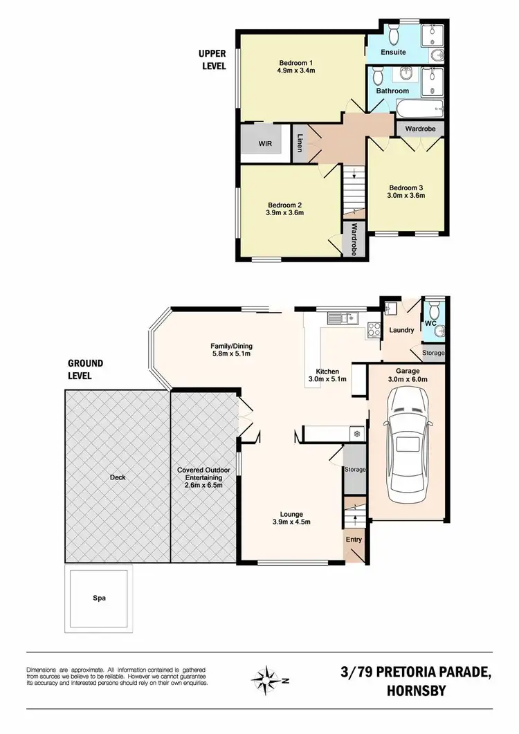 Floorplan of Homely townhouse listing, 3/79 Pretoria Parade, Hornsby NSW 2077