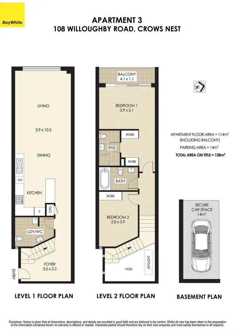 Floorplan of Homely apartment listing, 3/108 Willoughby Road, Crows Nest NSW 2065