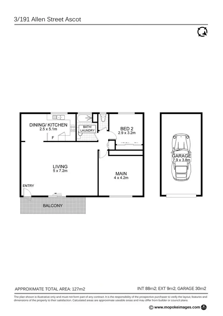 Floorplan of Homely unit listing, 3/191 Allen Street, Hamilton QLD 4007