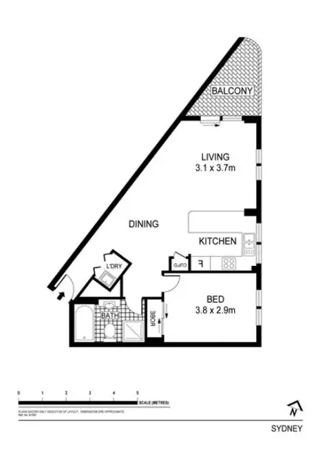 Floorplan of Homely apartment listing, 167/298 Sussex Street, Sydney NSW 2000