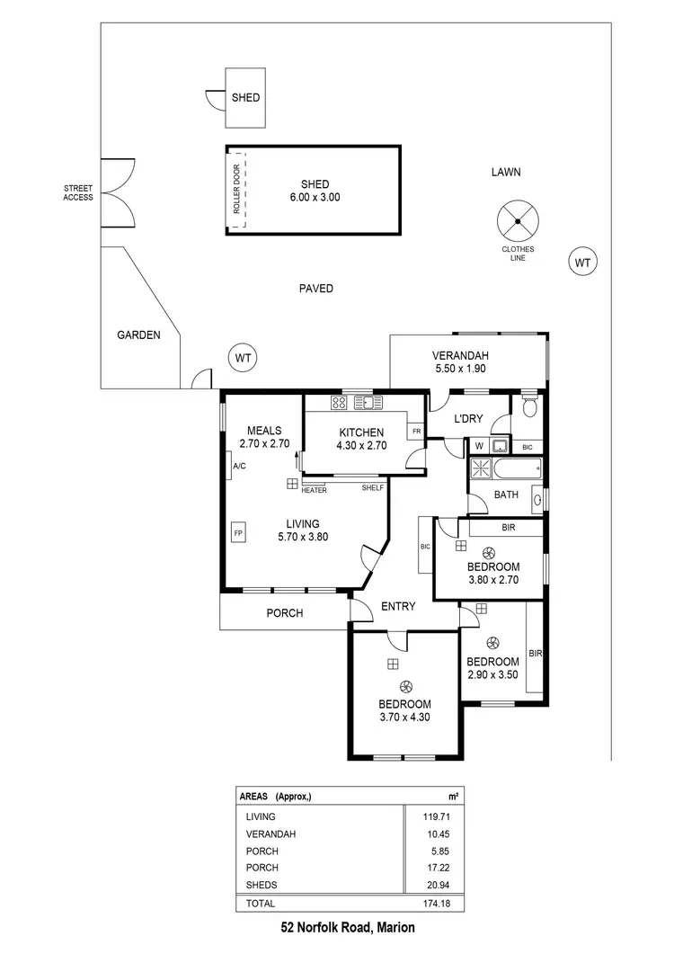 Floorplan of Homely house listing, 52 Norfolk Road, Marion SA 5043