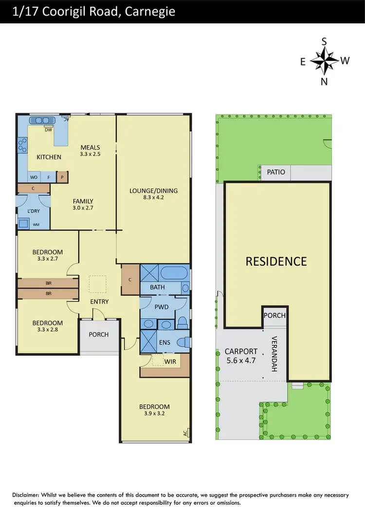 Floorplan of Homely unit listing, 1/17 Coorigil Road, Carnegie VIC 3163
