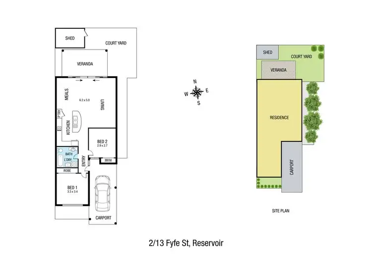 Floorplan of Homely unit listing, 2/13 Fyfe Street, Reservoir VIC 3073