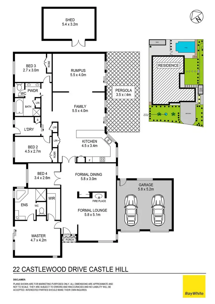 Floorplan of Homely house listing, 22 Castlewood Drive, Castle Hill NSW 2154