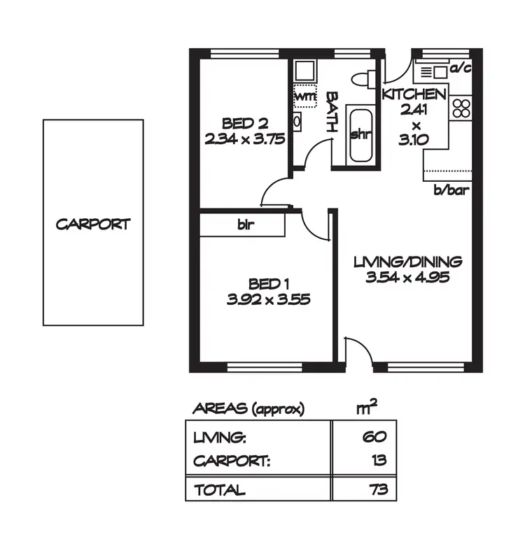 Floorplan of Homely unit listing, 2/5 Craig Street, Greenacres SA 5086