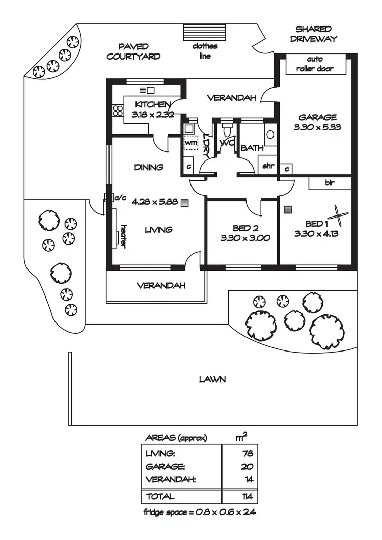 Floorplan of Homely unit listing, 2/9 Barracks Road, Hope Valley SA 5090