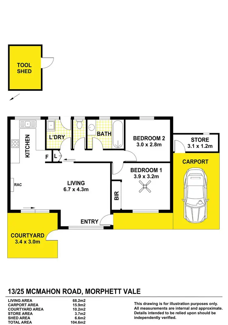 Floorplan of Homely unit listing, 13/25 McMahon Road, Morphett Vale SA 5162