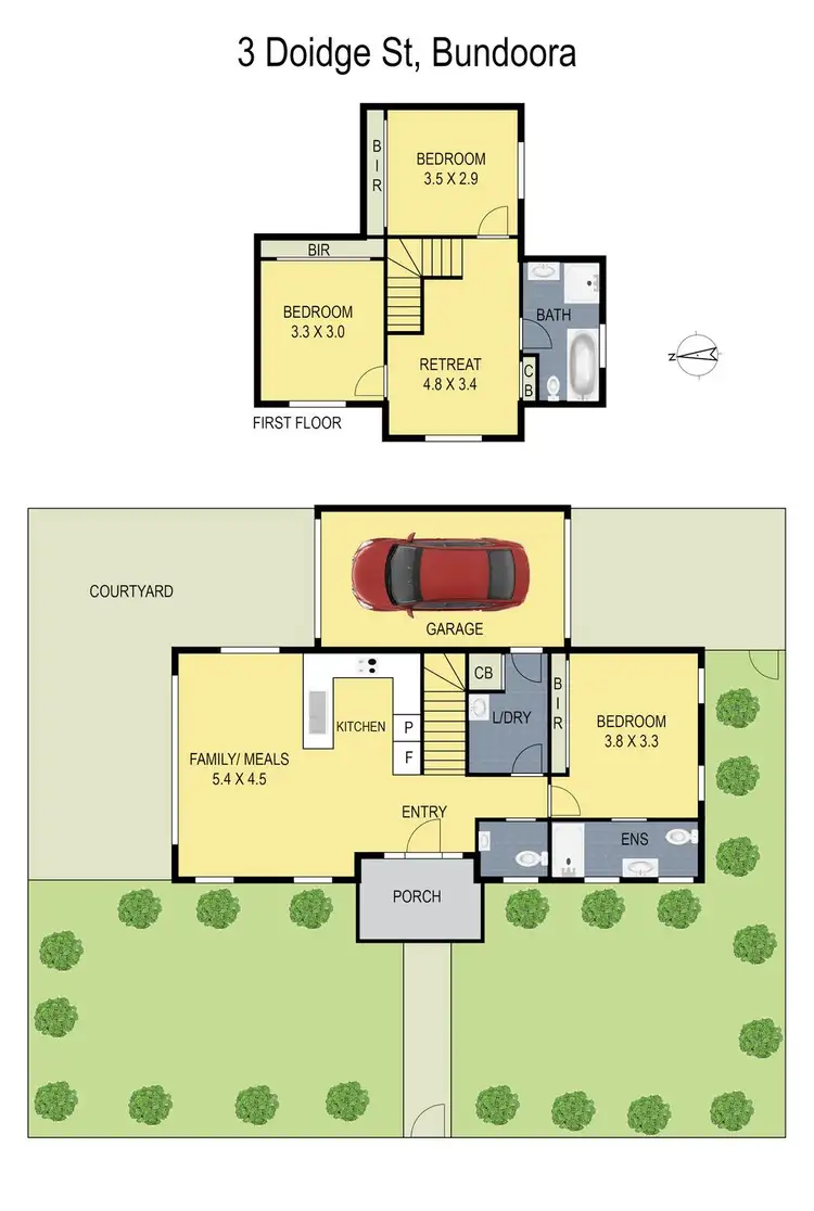 Floorplan of Homely townhouse listing, 3 Doidge Street, Bundoora VIC 3083