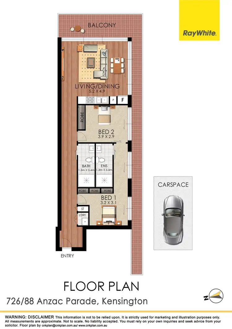 Floorplan of Homely apartment listing, 726/88 Anzac Parade, Kensington NSW 2033