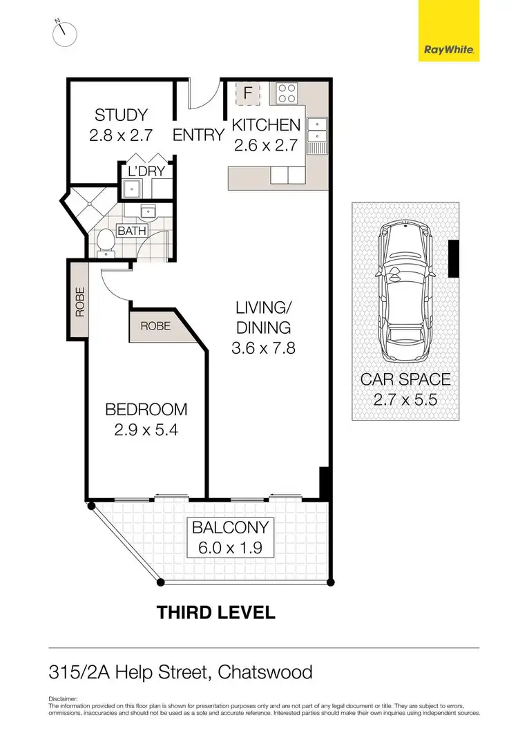 Floorplan of Homely unit listing, 315/2A Help Street, Chatswood NSW 2067