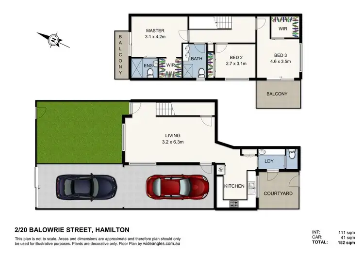 Floorplan of Homely townhouse listing, 2/20 Balowrie Street, Hamilton QLD 4007