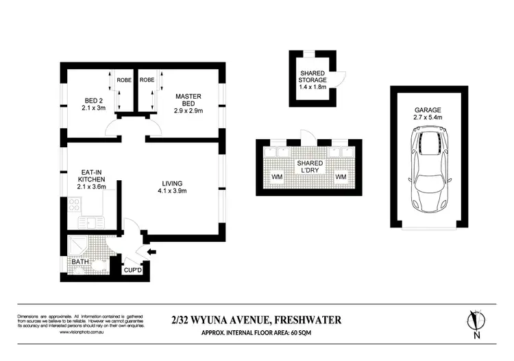 Floorplan of Homely apartment listing, 2/32 Wyuna Avenue, Freshwater NSW 2096