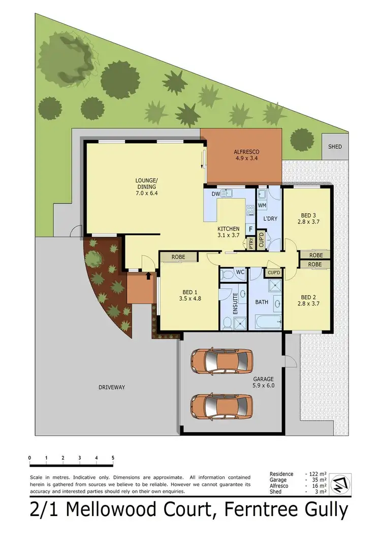 Floorplan of Homely unit listing, 2/1 Mellowood Court, Ferntree Gully VIC 3156