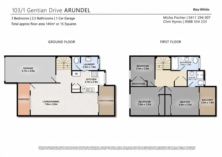 Floorplan of Homely townhouse listing, 103/1-15 Gentian Drive, Arundel QLD 4214