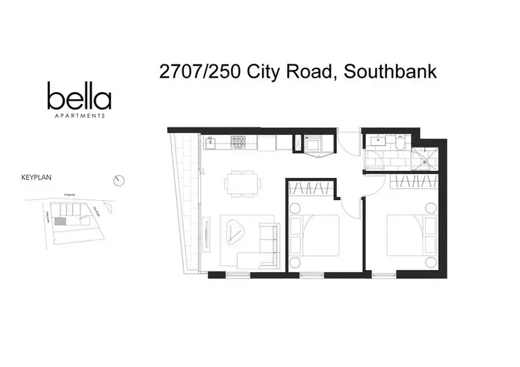 Floorplan of Homely apartment listing, 2707/250 City Road, Southbank VIC 3006