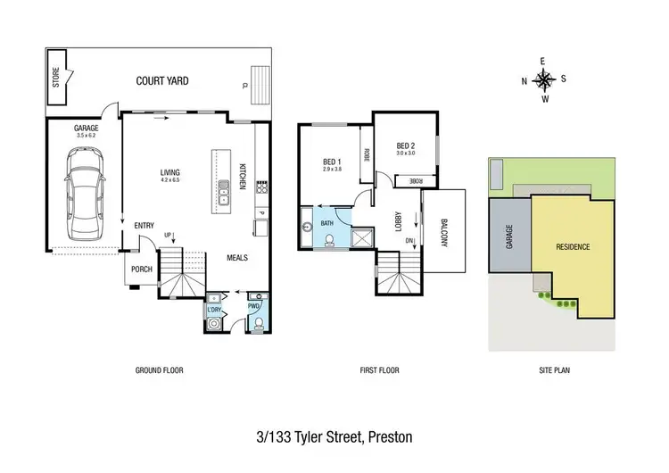 Floorplan of Homely townhouse listing, 3/133 Tyler Street, Preston VIC 3072