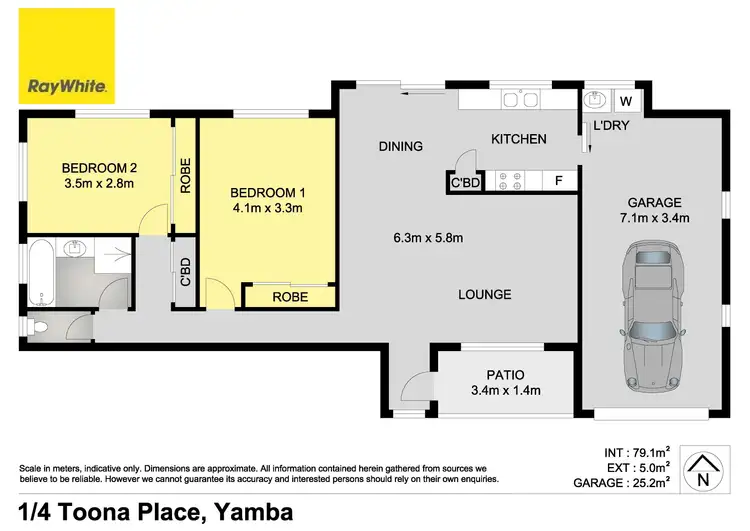 Floorplan of Homely unit listing, 1/4 Toona Place, Yamba NSW 2464
