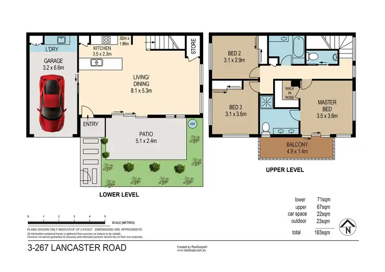 Floorplan of Homely townhouse listing, 3/267 Lancaster Road, Ascot QLD 4007