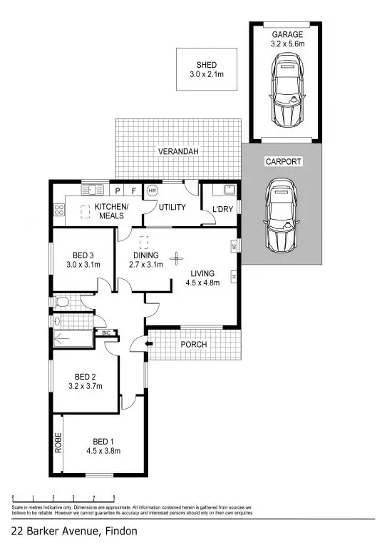 Floorplan of Homely house listing, 22 Barker Avenue, Findon SA 5023
