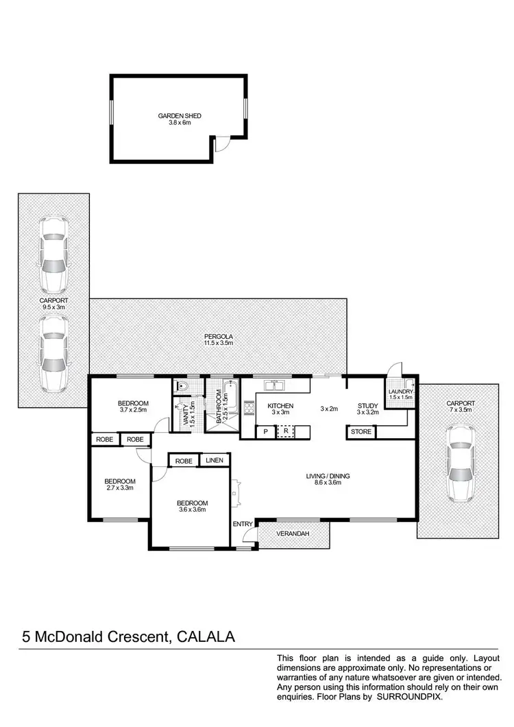 Floorplan of Homely house listing, 5 Mcdonald Crescent, Tamworth NSW 2340