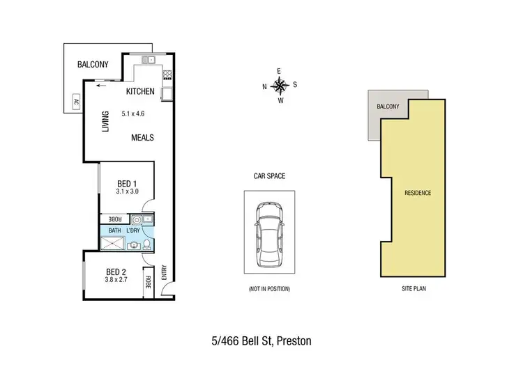 Floorplan of Homely apartment listing, 5/466 Bell Street, Preston VIC 3072