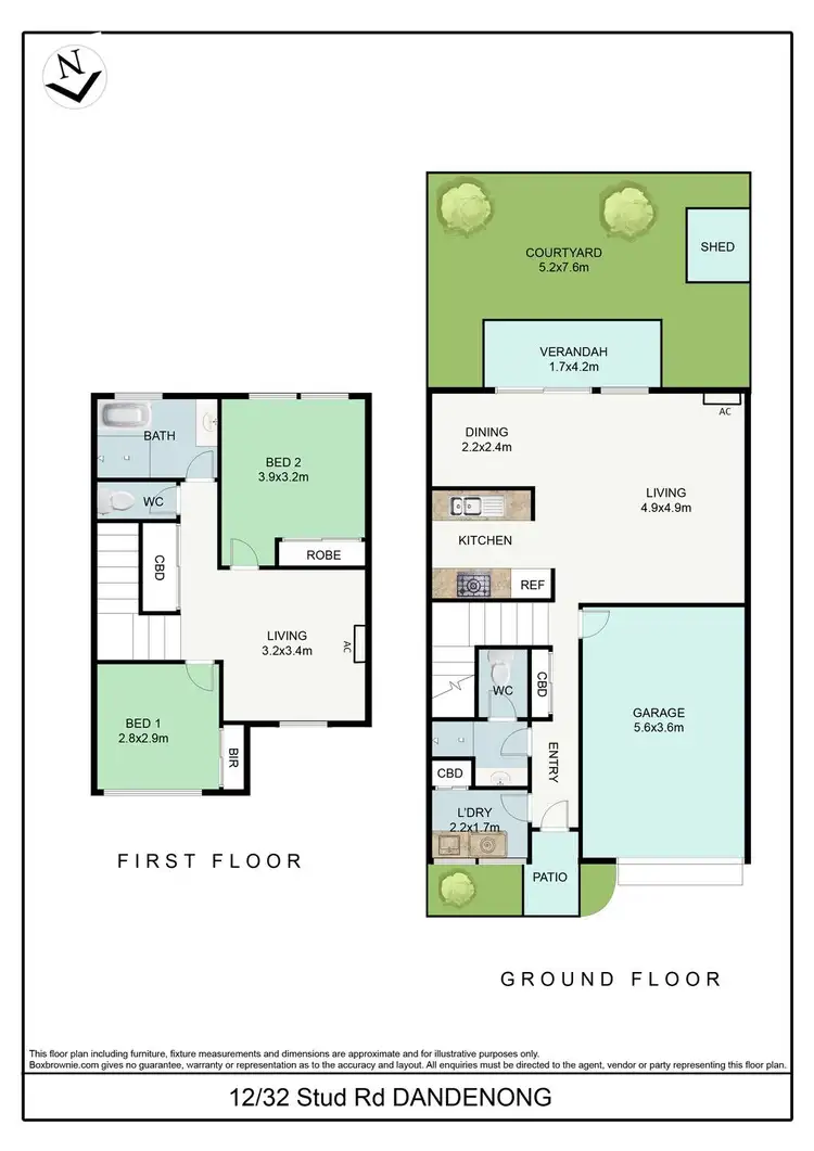 Floorplan of Homely townhouse listing, 12/32 Stud Road, Dandenong VIC 3175
