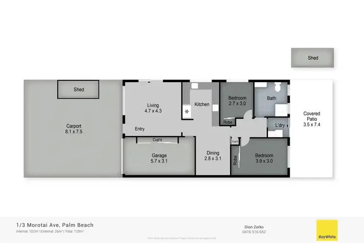 Floorplan of Homely other listing, 1/3 Morotai Avenue, Palm Beach QLD 4221