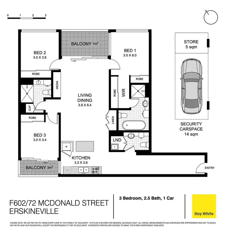 Floorplan of Homely apartment listing, F602/72 Macdonald Street, Erskineville NSW 2043