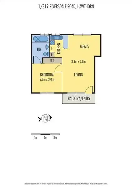 Floorplan of Homely apartment listing, 1/319 Riversdale Road, Hawthorn East VIC 3123