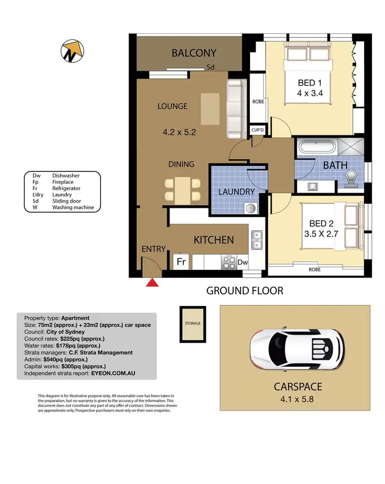 Floorplan of Homely apartment listing, 11/121-125 Cook Road, Centennial Park NSW 2021