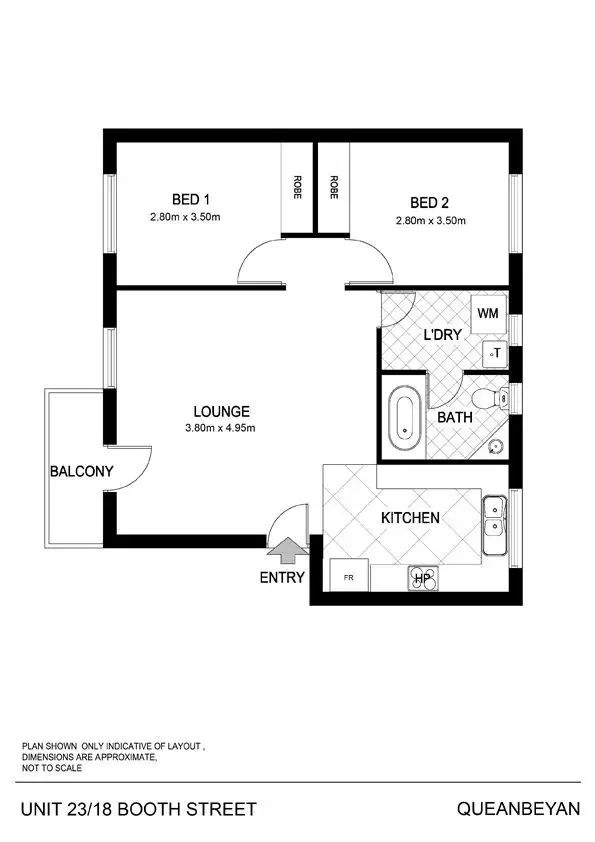 Floorplan of Homely unit listing, 23/18 Booth Street, Queanbeyan East NSW 2620