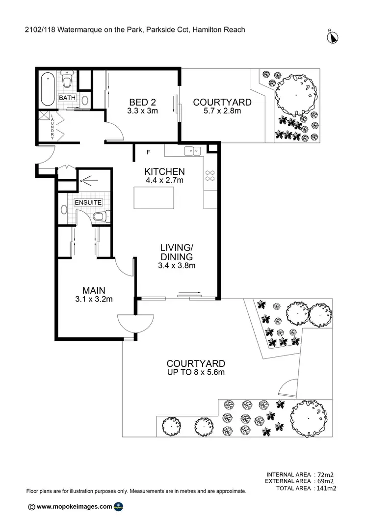Floorplan of Homely apartment listing, 2102/118 Parkside Circuit, Hamilton QLD 4007