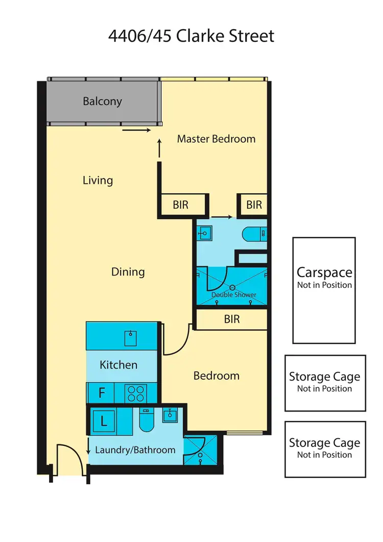 Floorplan of Homely apartment listing, 4406/45 Clarke Street, Southbank VIC 3006