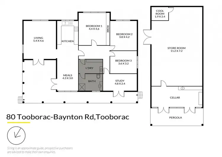 Floorplan of Homely rural property listing, 80 Tooborac-Baynton Road, Tooborac VIC 3522