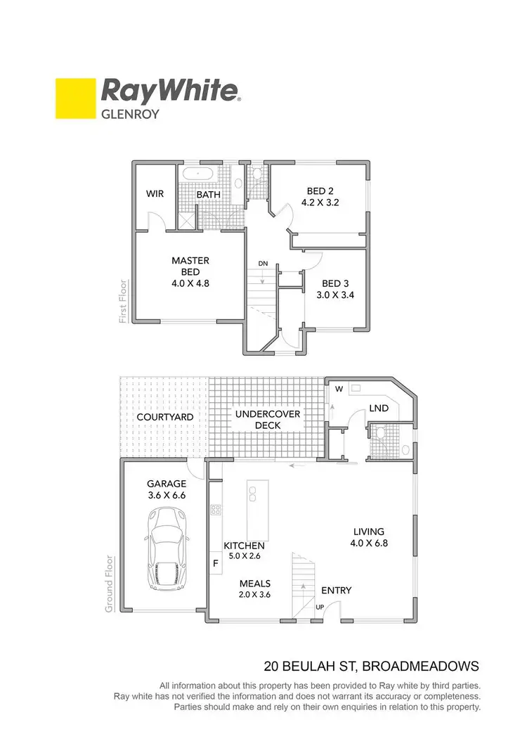 Floorplan of Homely townhouse listing, 1/20 Beulah Street, Broadmeadows VIC 3047