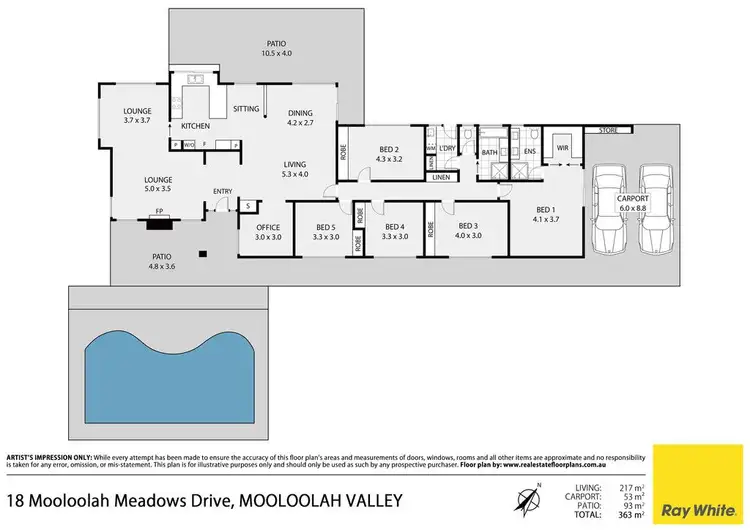 Floorplan of Homely house listing, 18 Mooloolah Meadows Drive, Mooloolah Valley QLD 4553