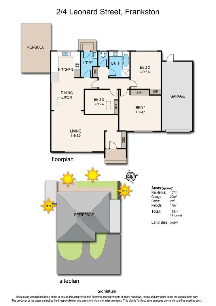 Floorplan of Homely unit listing, 2/4 Leonard Street, Frankston VIC 3199