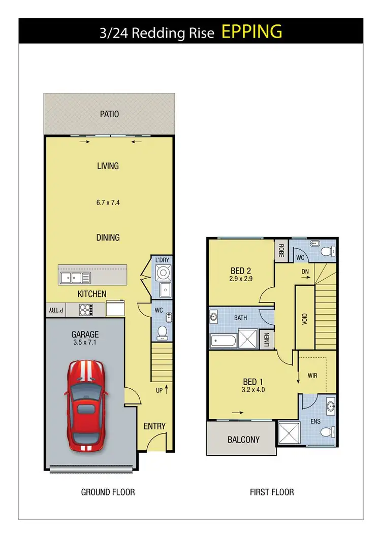Floorplan of Homely townhouse listing, 3/24 Redding Rise, Epping VIC 3076