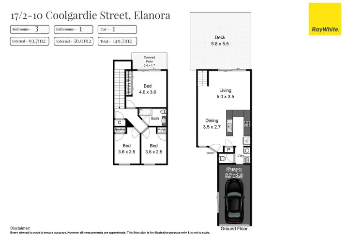Floorplan of Homely townhouse listing, 17/2 Coolgardie Street, Elanora QLD 4221