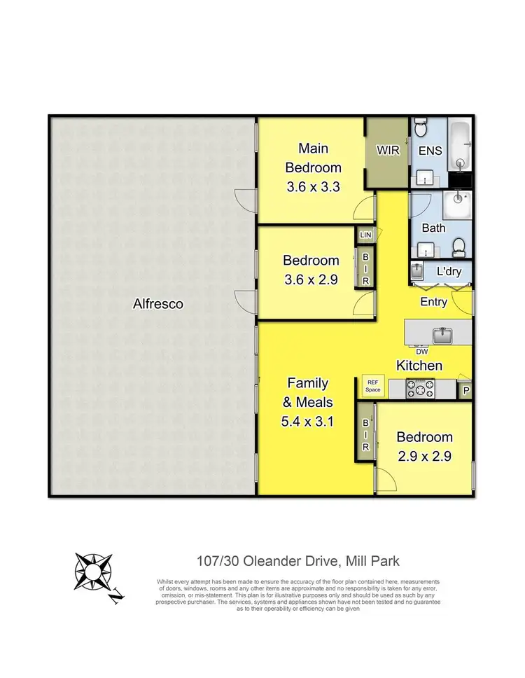 Floorplan of Homely apartment listing, 107/30 Oleander Drive, Mill Park VIC 3082