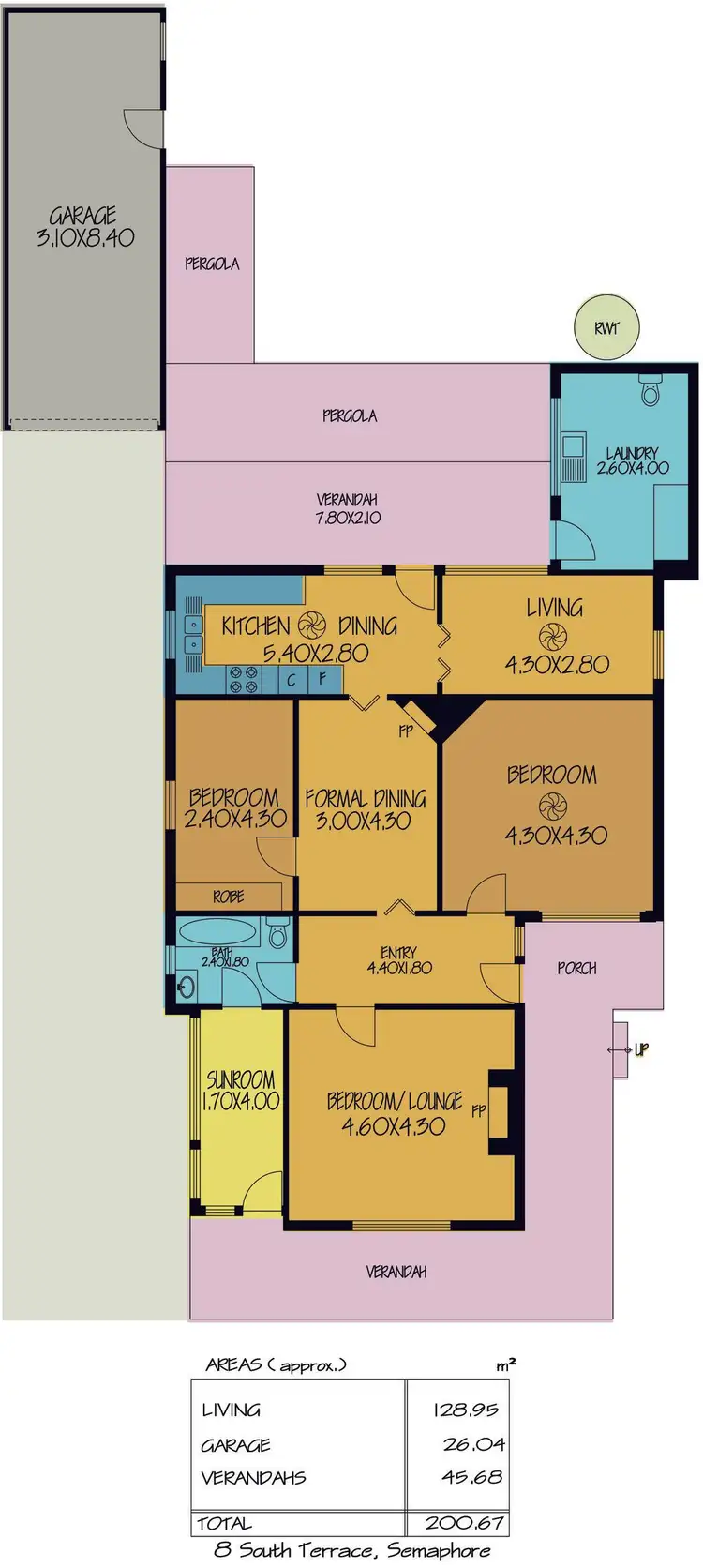 Floorplan of Homely house listing, 8 South Terrace, Semaphore SA 5019