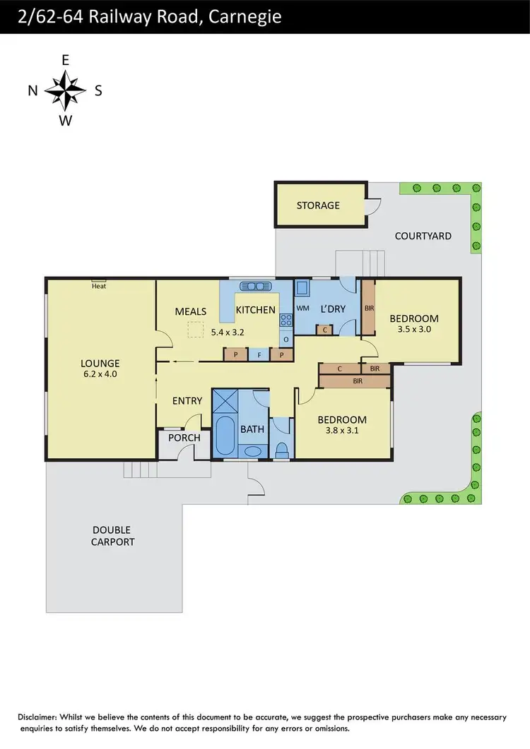 Floorplan of Homely unit listing, 2/62-64 Railway Road, Carnegie VIC 3163