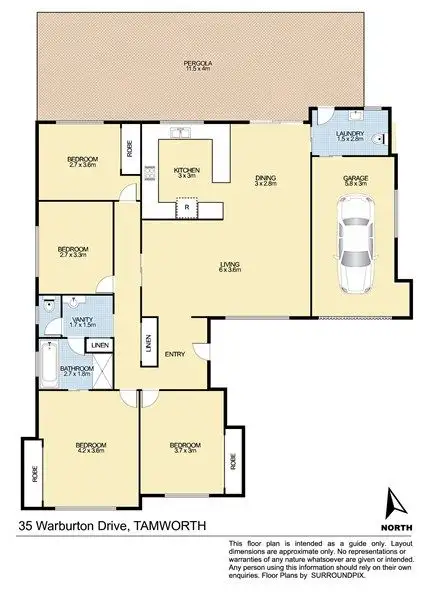 Floorplan of Homely house listing, 35 Warburton Drive, Tamworth NSW 2340