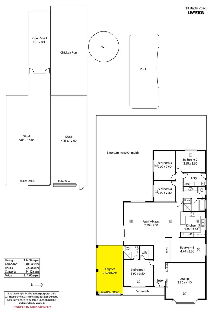 Floorplan of Homely house listing, 13 Betty Road, Lewiston SA 5501