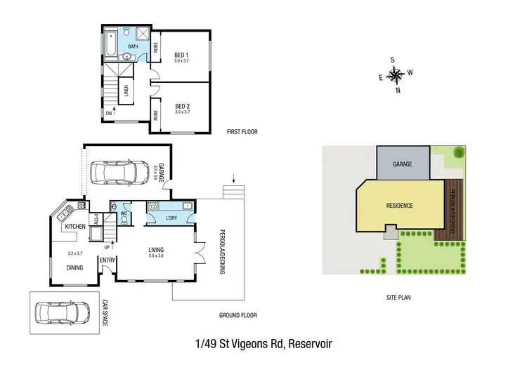 Floorplan of Homely townhouse listing, 1/49 St Vigeons Road, Reservoir VIC 3073